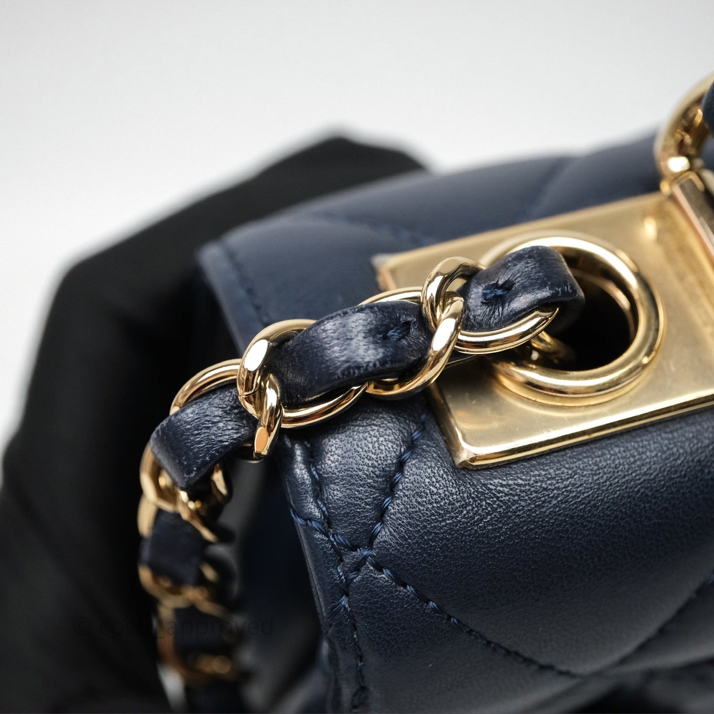 Chanel Small Trendy CC Navy Lambskin Gold Hardware
