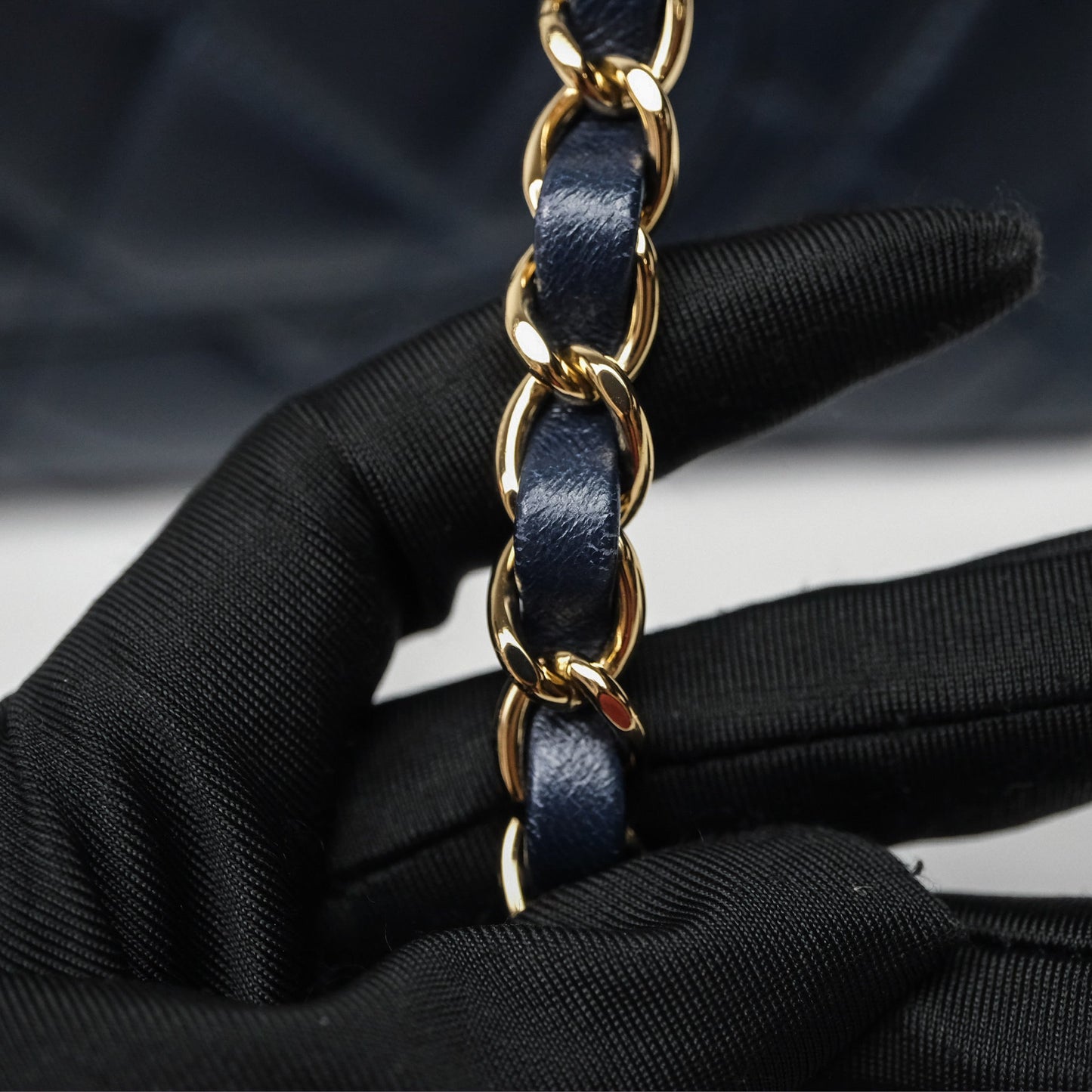 Chanel Small Trendy CC Navy Lambskin Gold Hardware