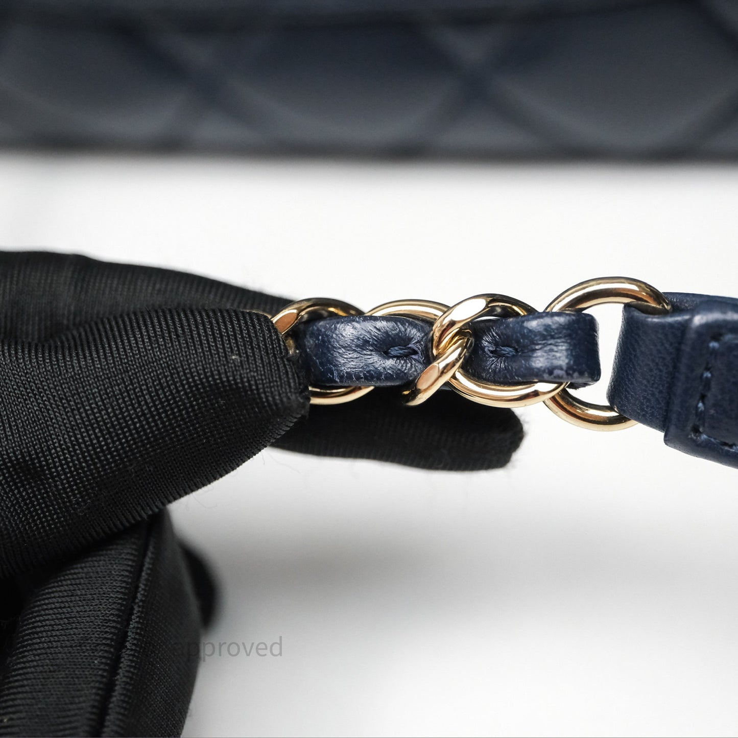 Chanel Small Trendy CC Navy Lambskin Gold Hardware