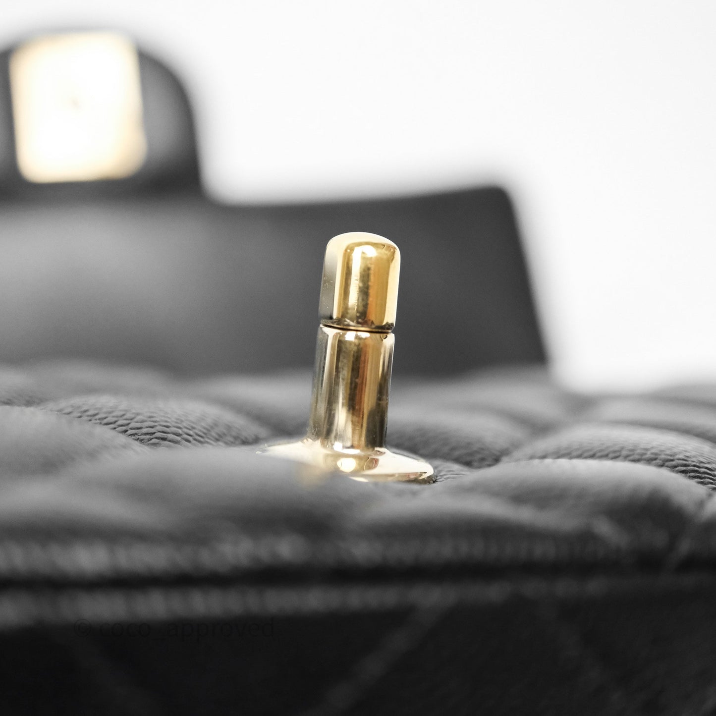 Chanel Mini Rectangular Flap Quilted Black Caviar Gold Hardware