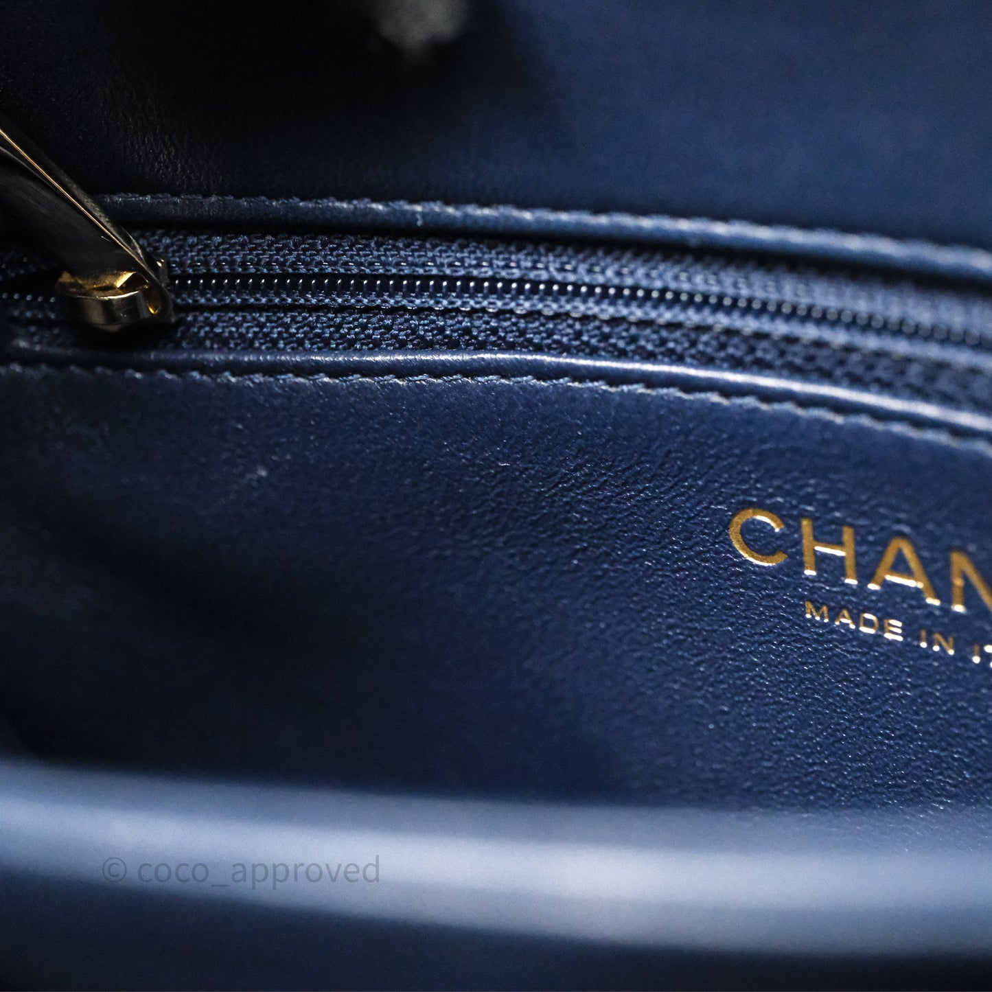 Chanel Small Trendy CC Navy Lambskin Gold Hardware