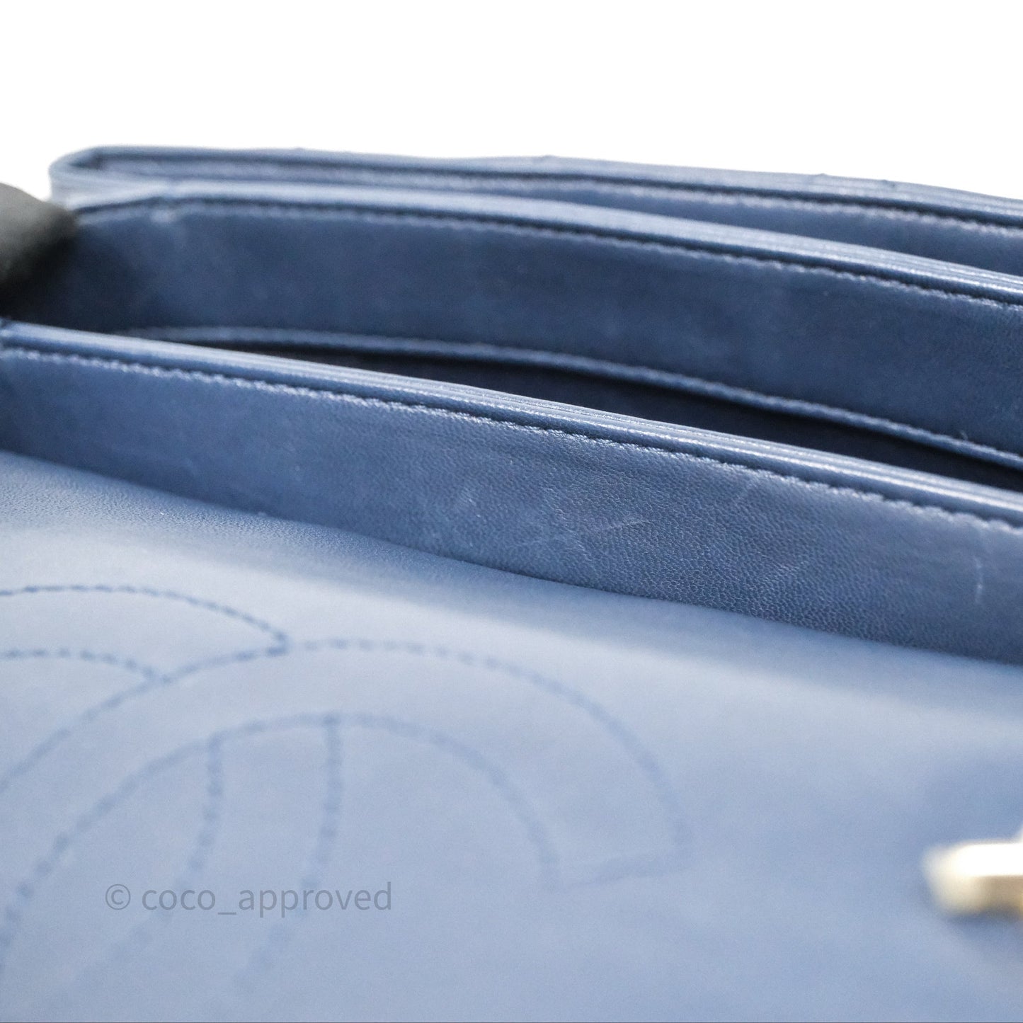 Chanel Small Trendy CC Navy Lambskin Gold Hardware