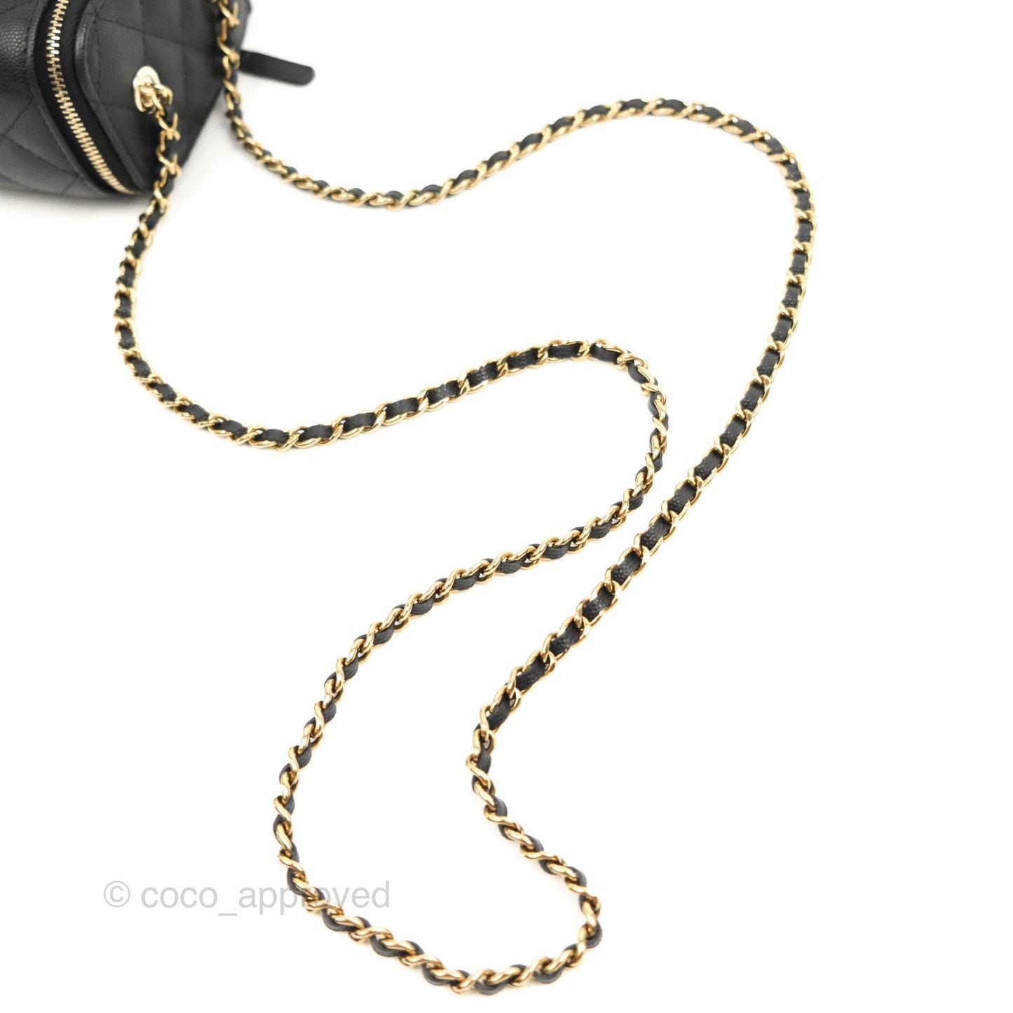 Chanel Mini Vanity With Chain Black Caviar Gold Hardware