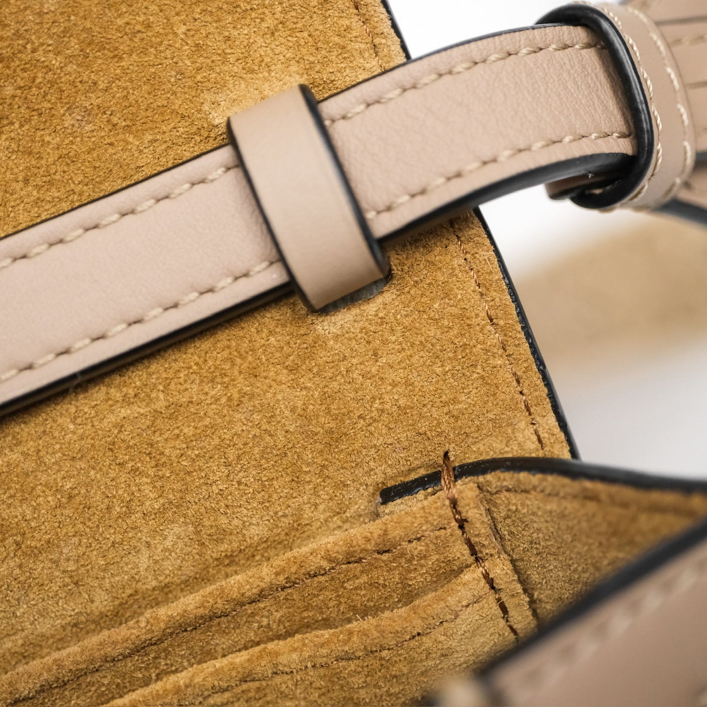 Loewe Mini Gate Dual Bag Beige Sand Soft Calfskin Jacquard Strap