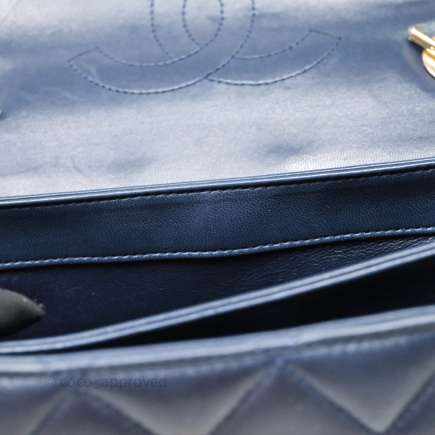 Chanel Small Trendy CC Navy Lambskin Gold Hardware