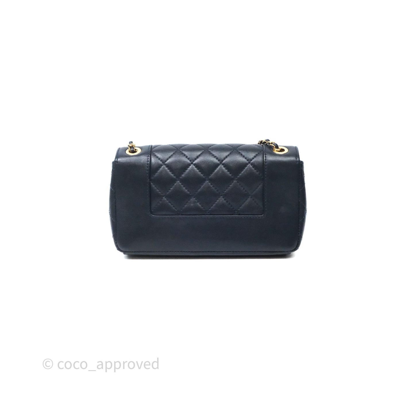 Chanel Small Vintage Mademoiselle Flap Navy Sheepskin Gold Hardware
