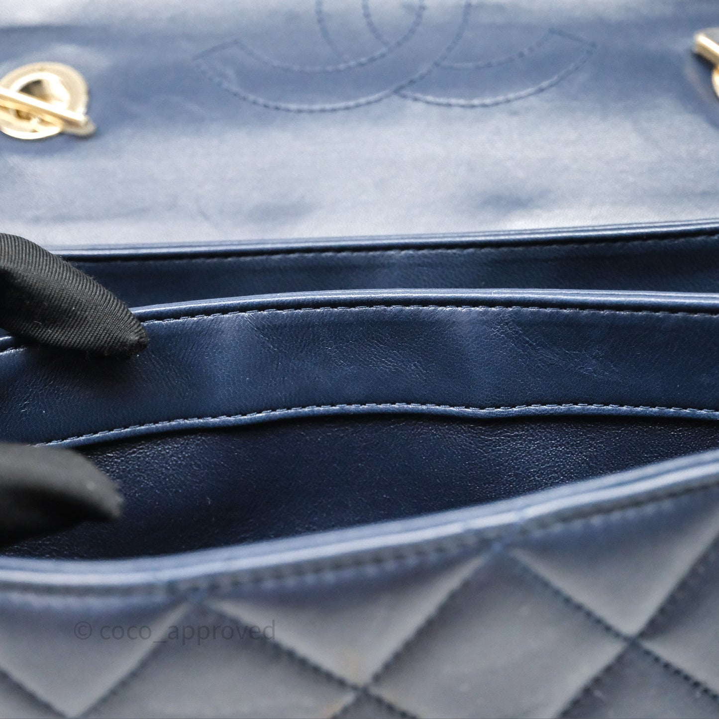 Chanel Small Trendy CC Navy Lambskin Gold Hardware