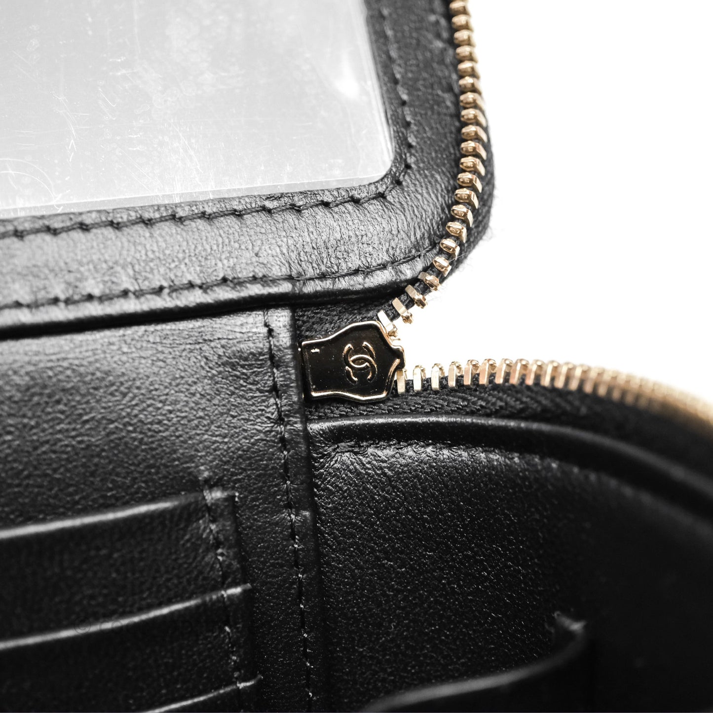 Chanel Vanity Rectangular Top Handle Black Lambskin Aged Gold Hardware