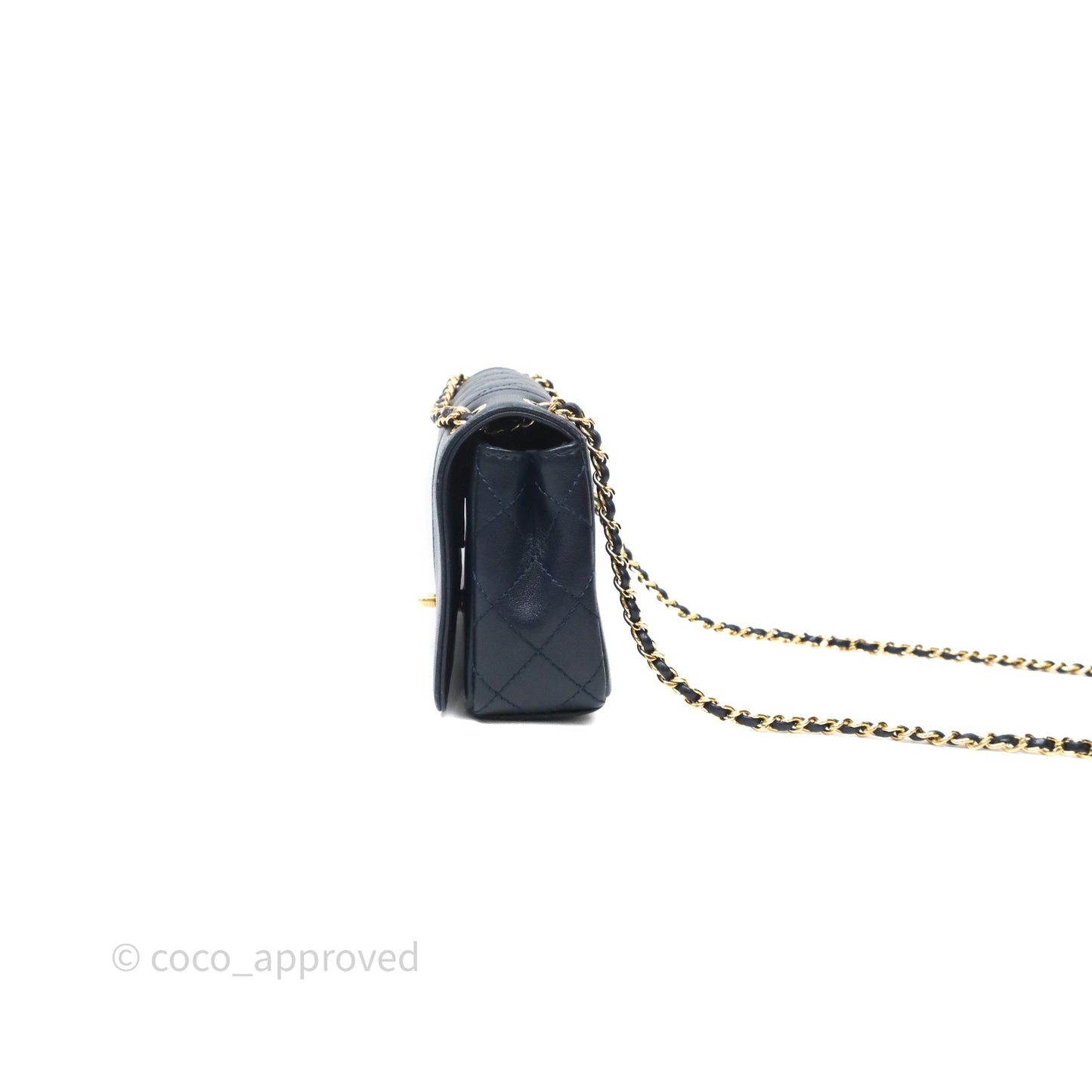 Chanel Small Vintage Mademoiselle Flap Navy Sheepskin Gold Hardware