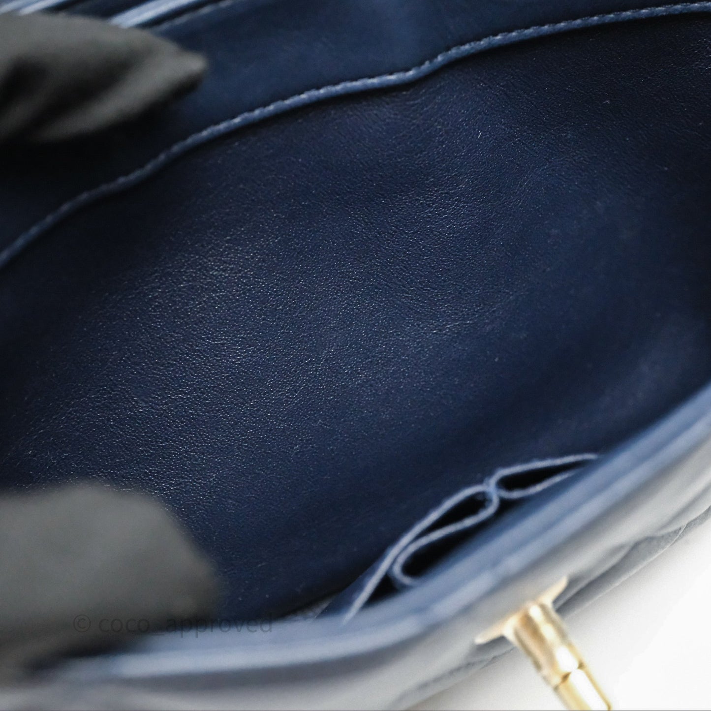 Chanel Small Trendy CC Navy Lambskin Gold Hardware