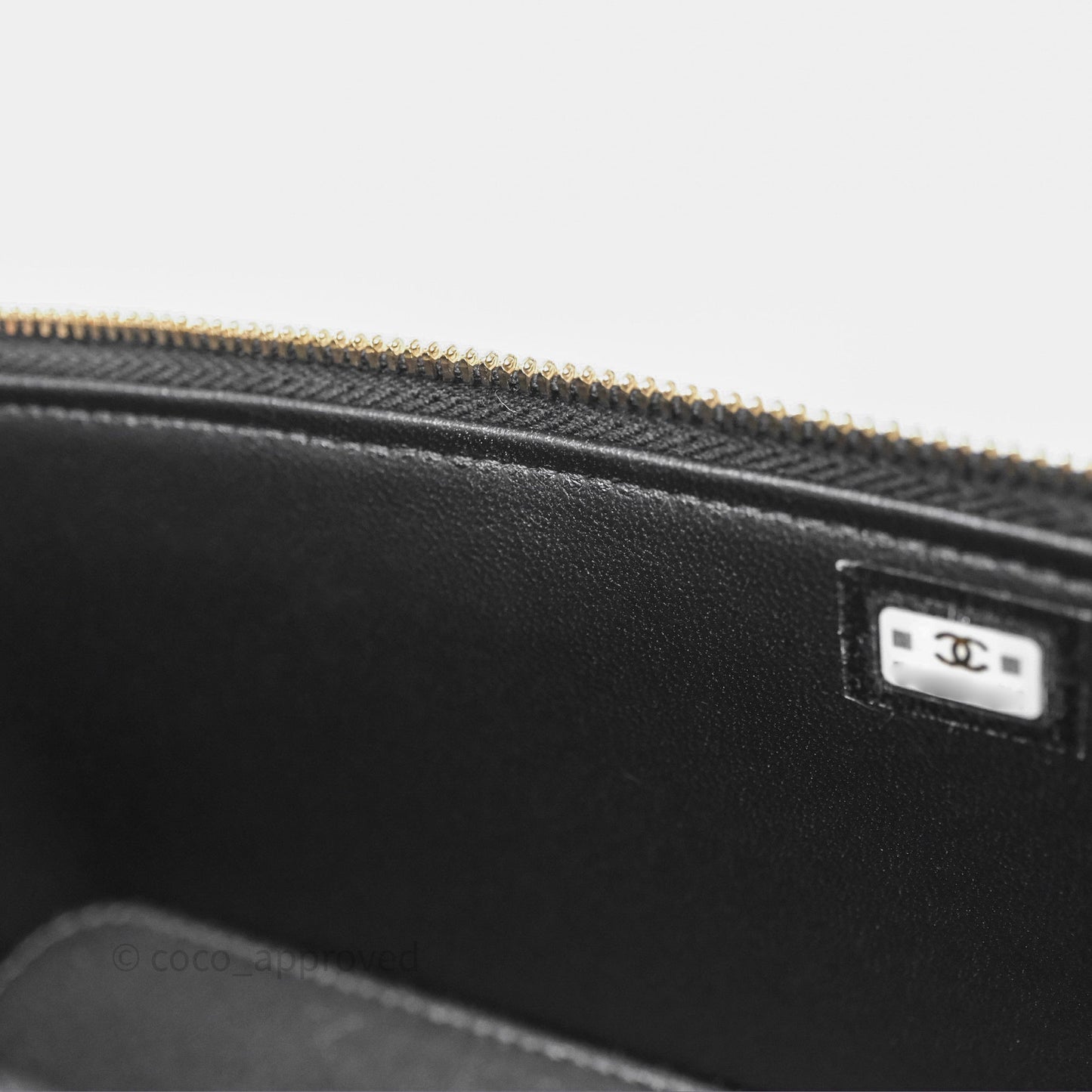 Chanel Vanity Rectangular Top Handle Black Lambskin Aged Gold Hardware