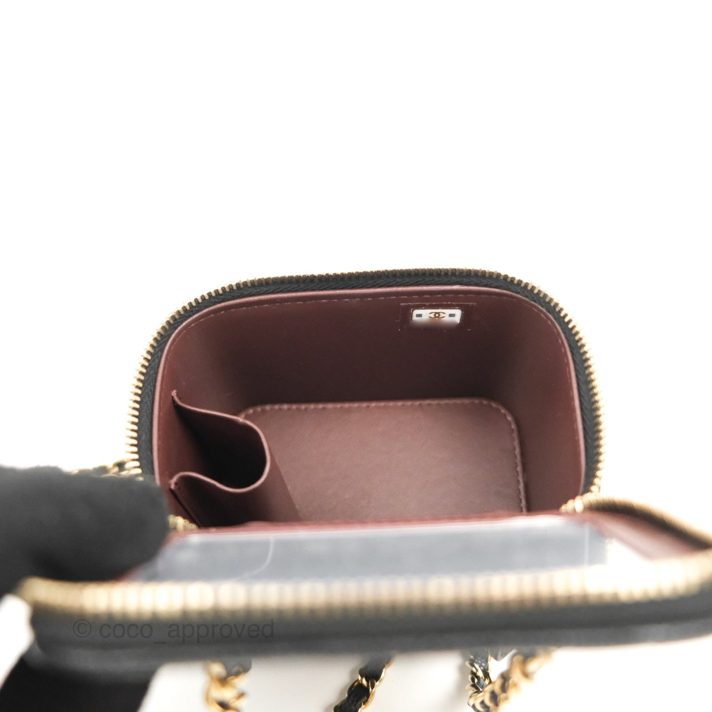 Chanel Mini Vanity With Chain Black Caviar Gold Hardware