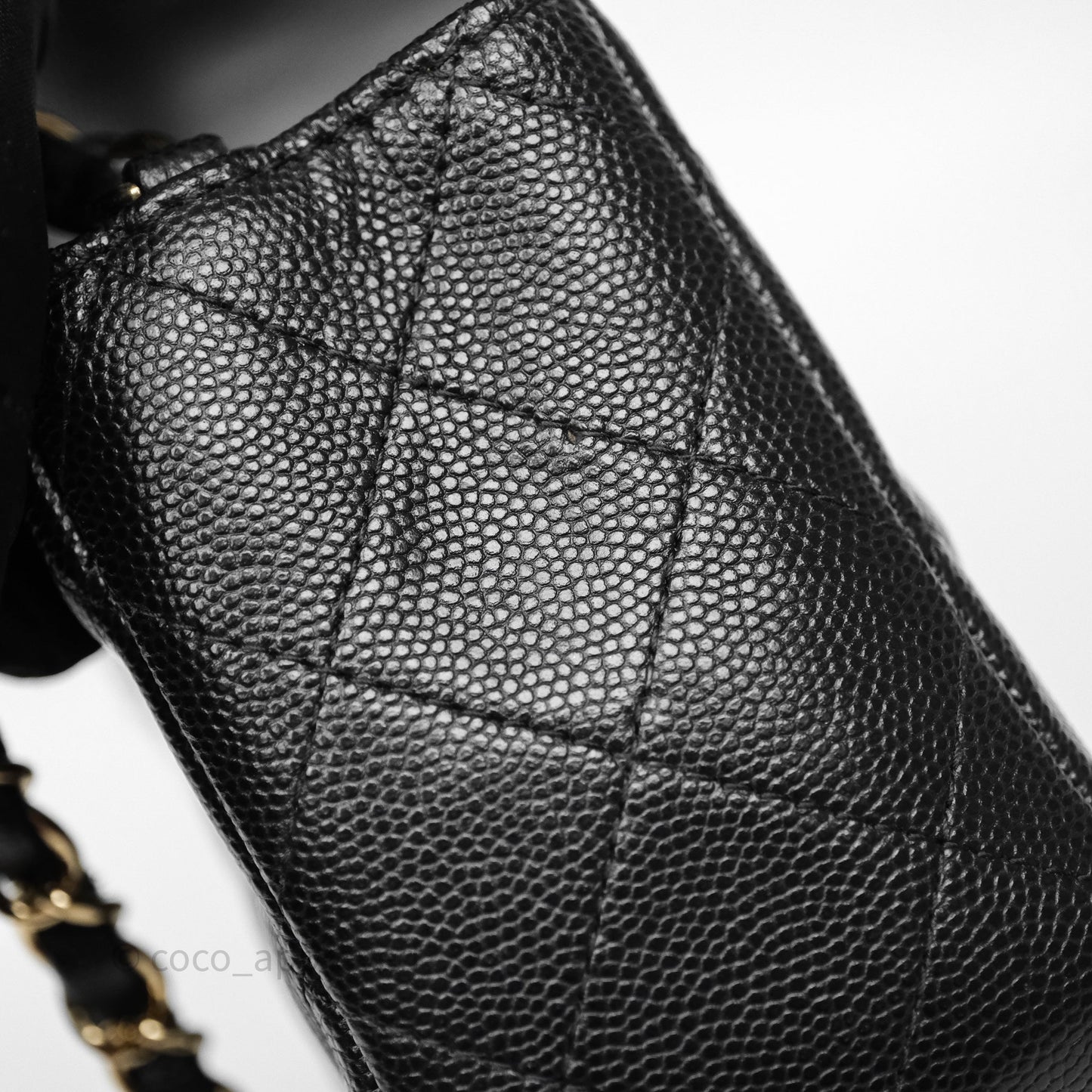 Chanel Mini Rectangular Flap Quilted Black Caviar Gold Hardware