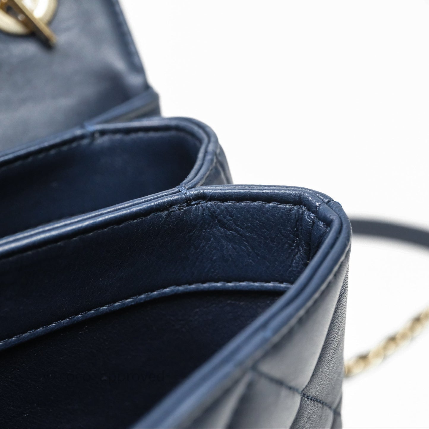 Chanel Small Trendy CC Navy Lambskin Gold Hardware