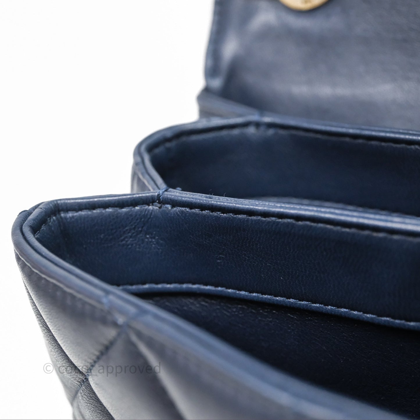 Chanel Small Trendy CC Navy Lambskin Gold Hardware