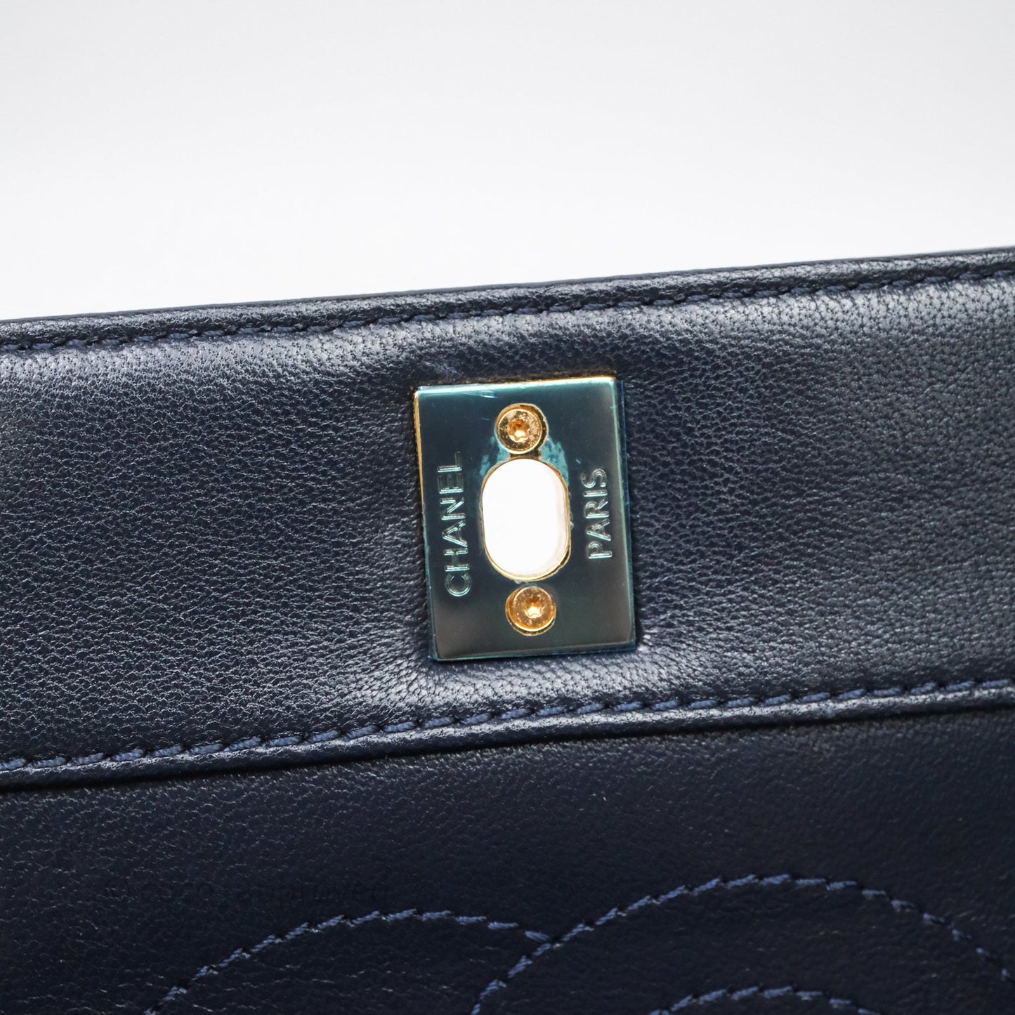 Chanel Small Vintage Mademoiselle Flap Navy Sheepskin Gold Hardware