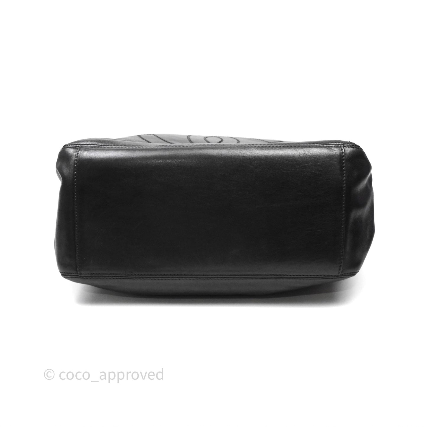 Chanel Vintage Top Handle Ring Bag Black Lambskin