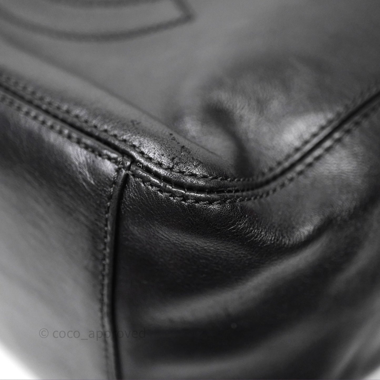 Chanel Vintage Top Handle Ring Bag Black Lambskin