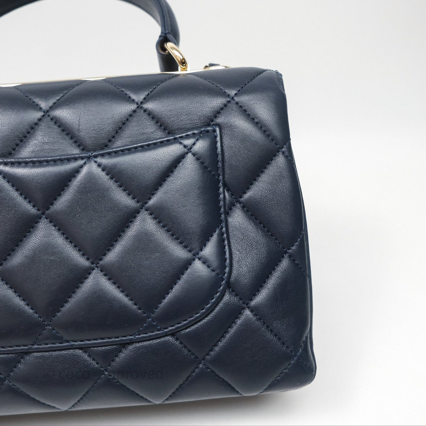 Chanel Small Trendy CC Navy Lambskin Gold Hardware