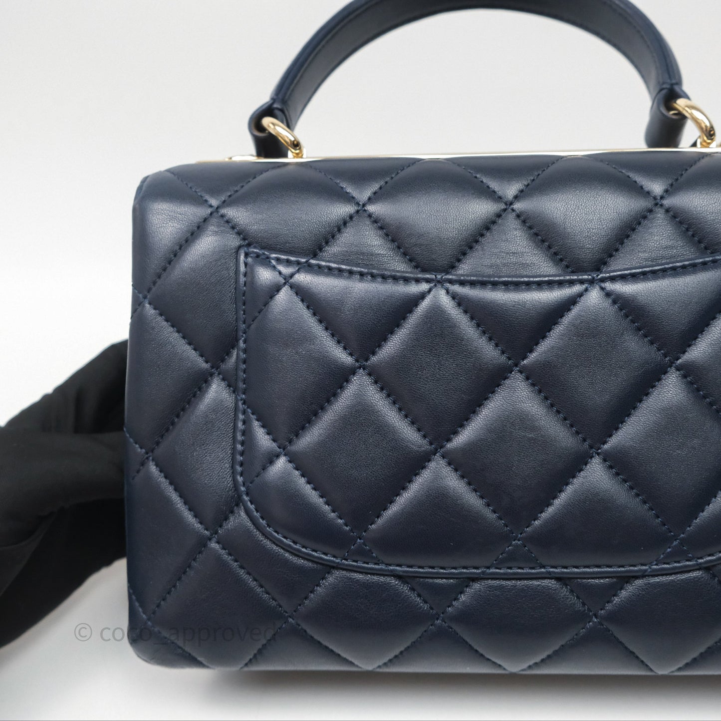 Chanel Small Trendy CC Navy Lambskin Gold Hardware