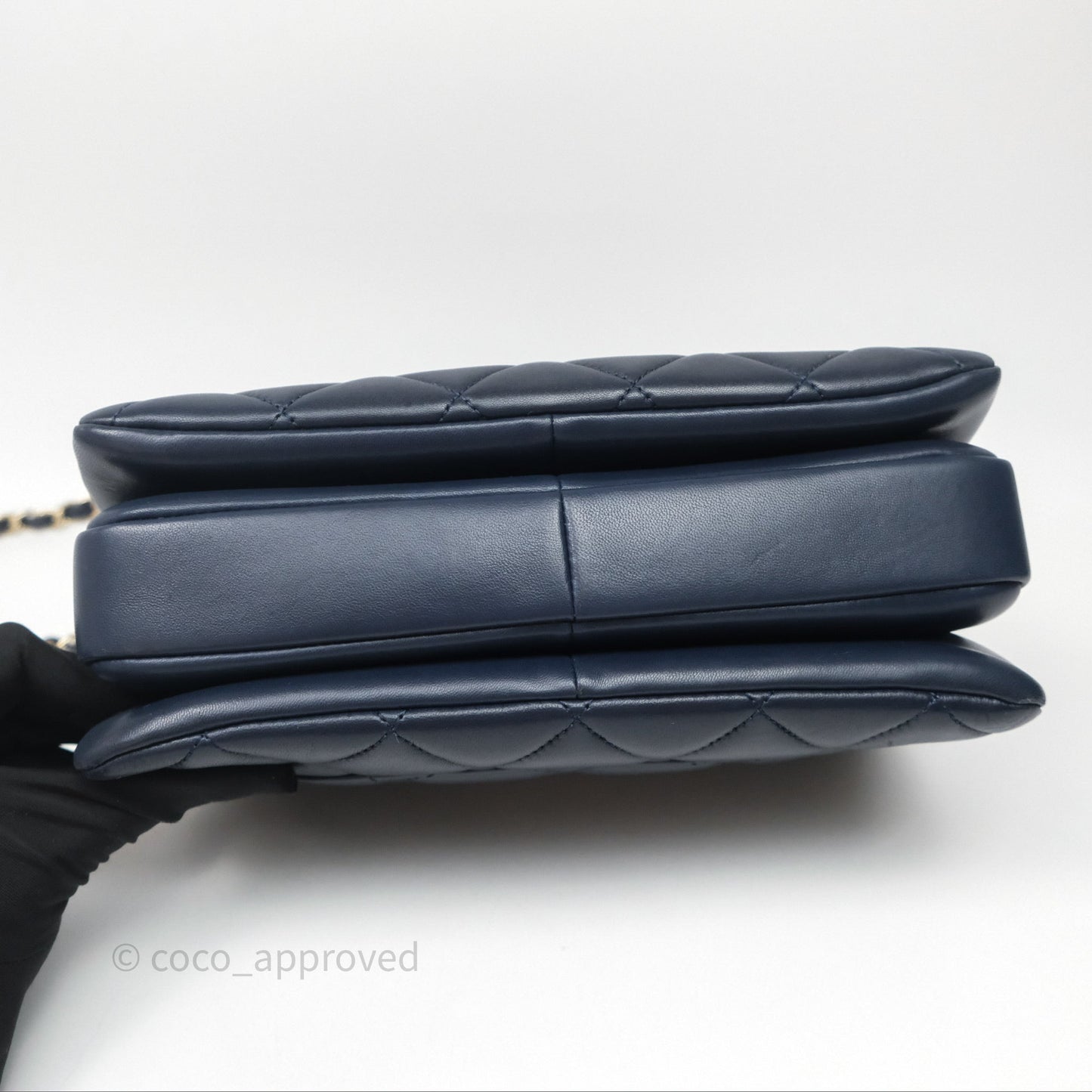 Chanel Small Trendy CC Navy Lambskin Gold Hardware
