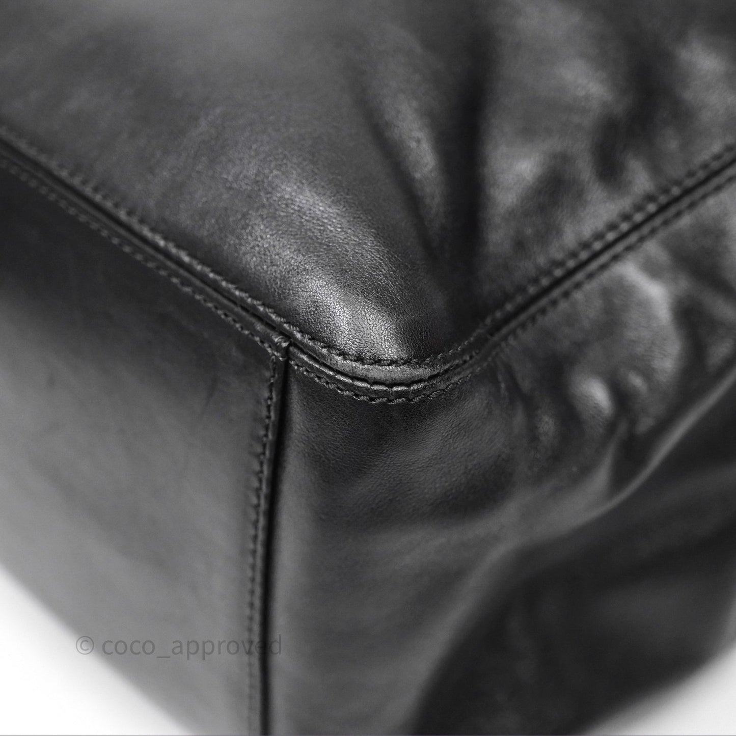 Chanel Vintage Top Handle Ring Bag Black Lambskin