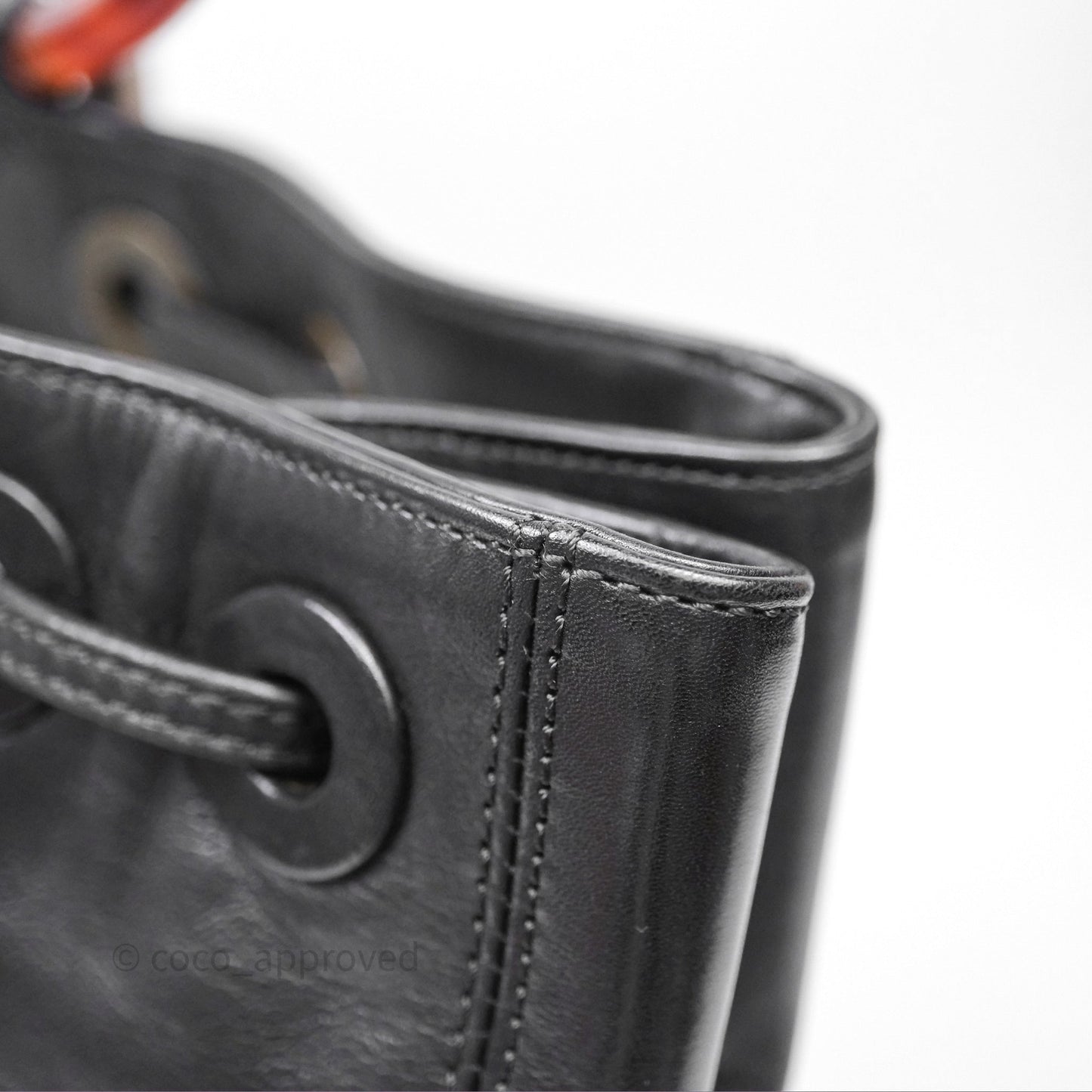 Chanel Vintage Top Handle Ring Bag Black Lambskin