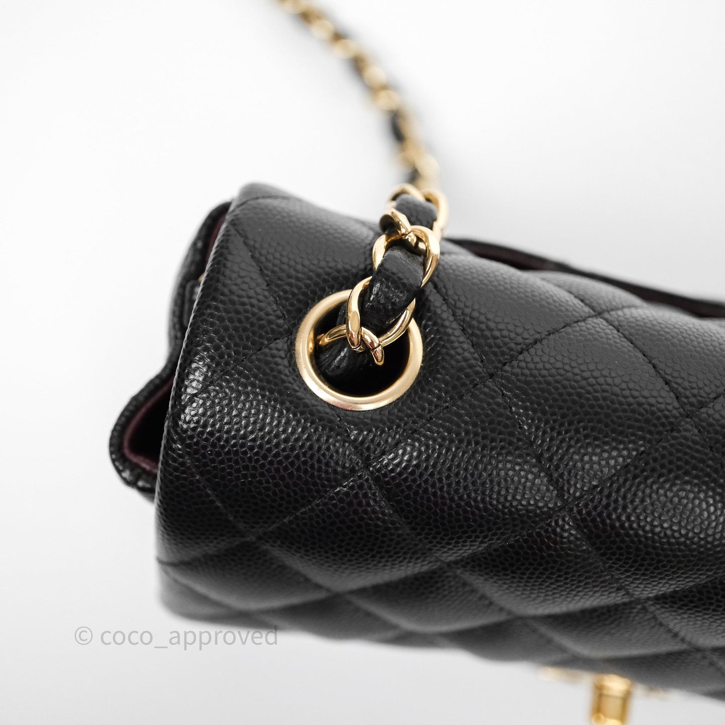 Chanel Mini Rectangular Flap Quilted Black Caviar Gold Hardware