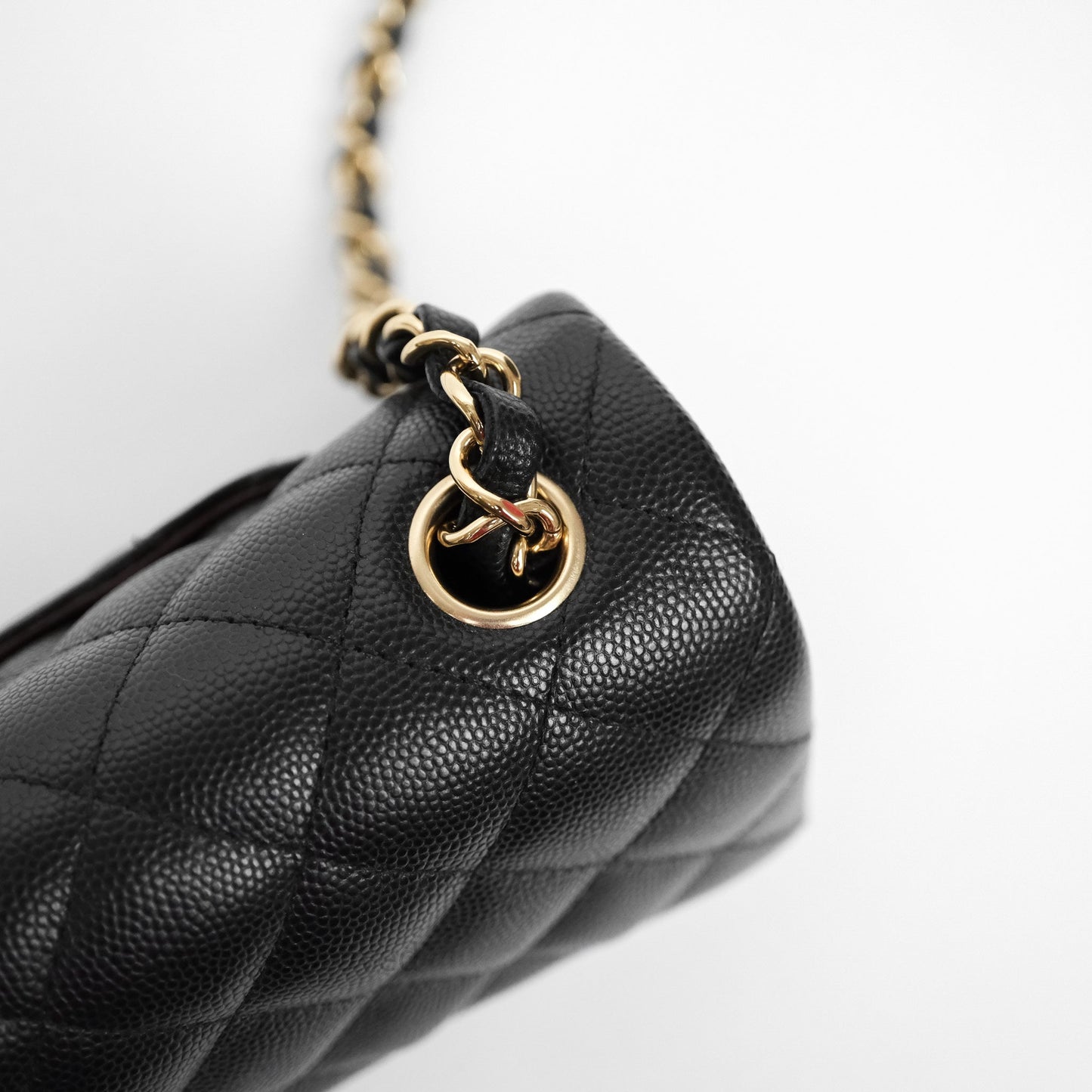 Chanel Mini Rectangular Flap Quilted Black Caviar Gold Hardware