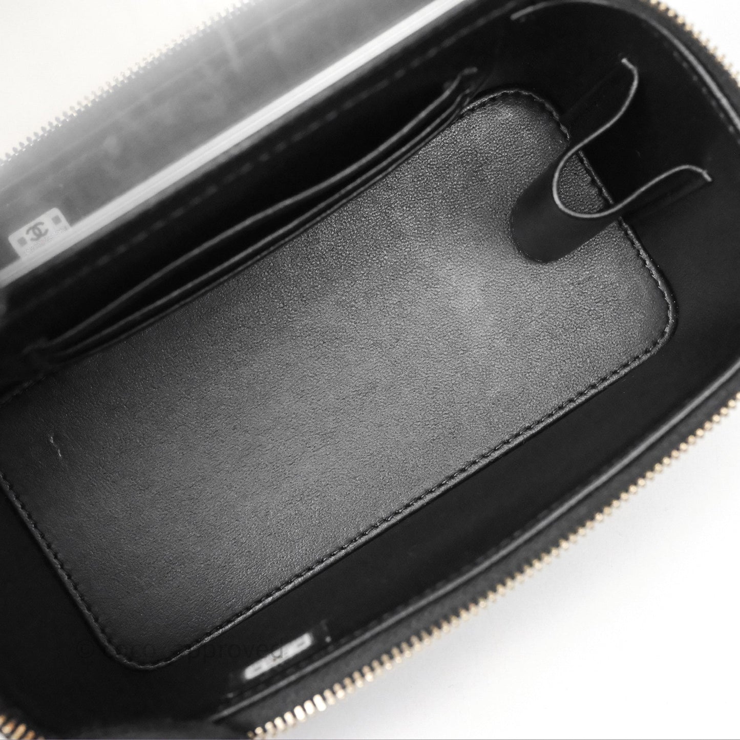 Chanel Vanity Rectangular Top Handle Black Lambskin Aged Gold Hardware