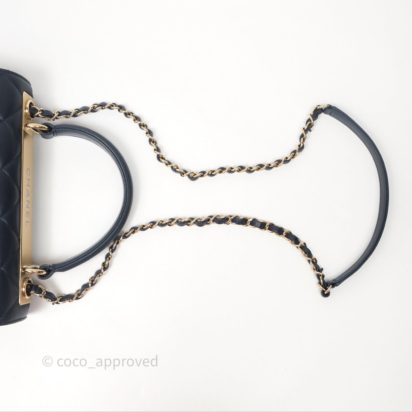 Chanel Small Trendy CC Navy Lambskin Gold Hardware
