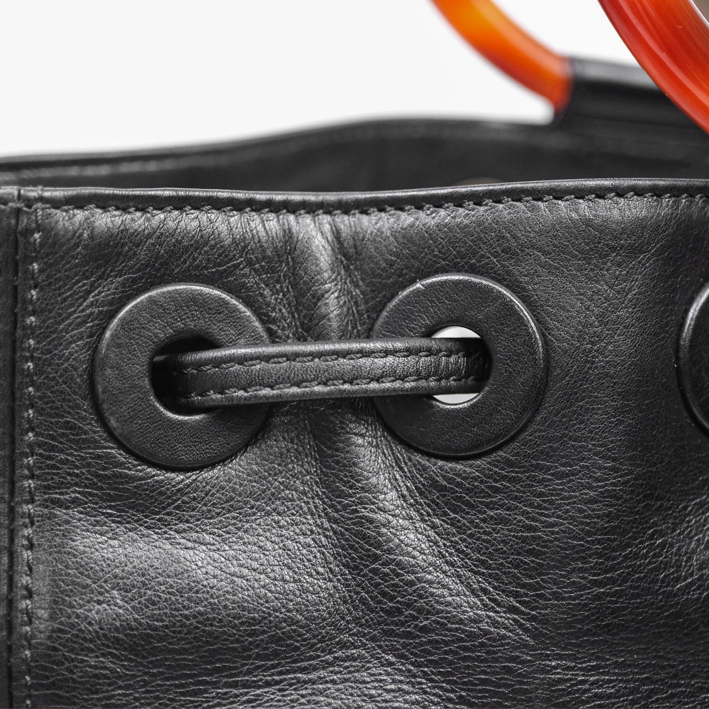 Chanel Vintage Top Handle Ring Bag Black Lambskin