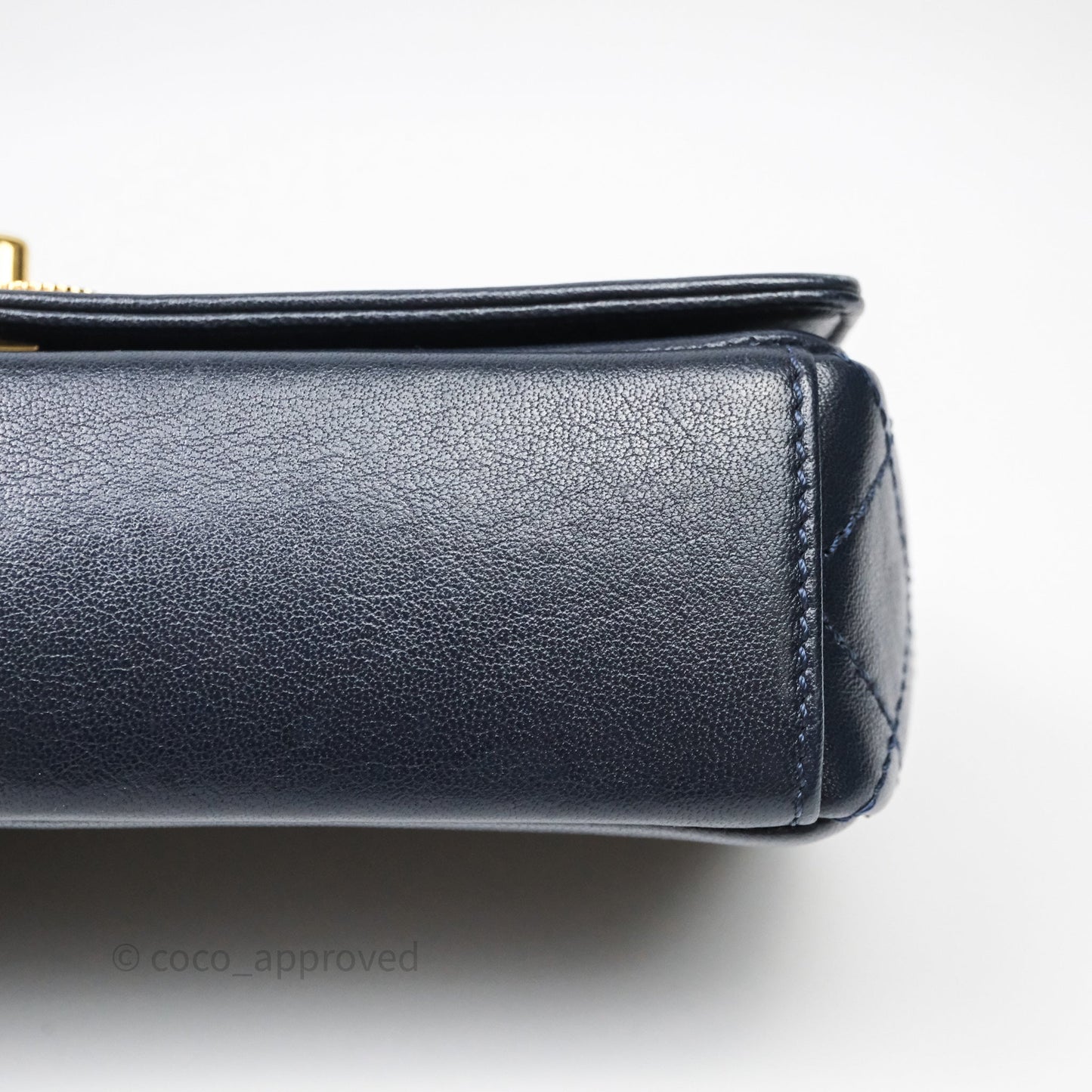 Chanel Small Vintage Mademoiselle Flap Navy Sheepskin Gold Hardware