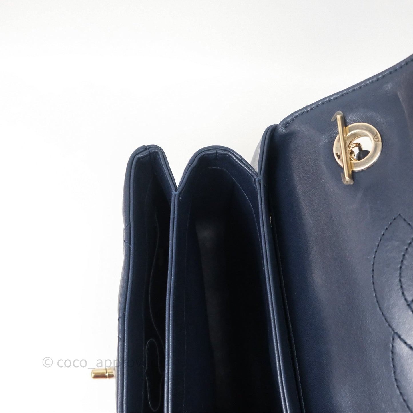 Chanel Small Trendy CC Navy Lambskin Gold Hardware