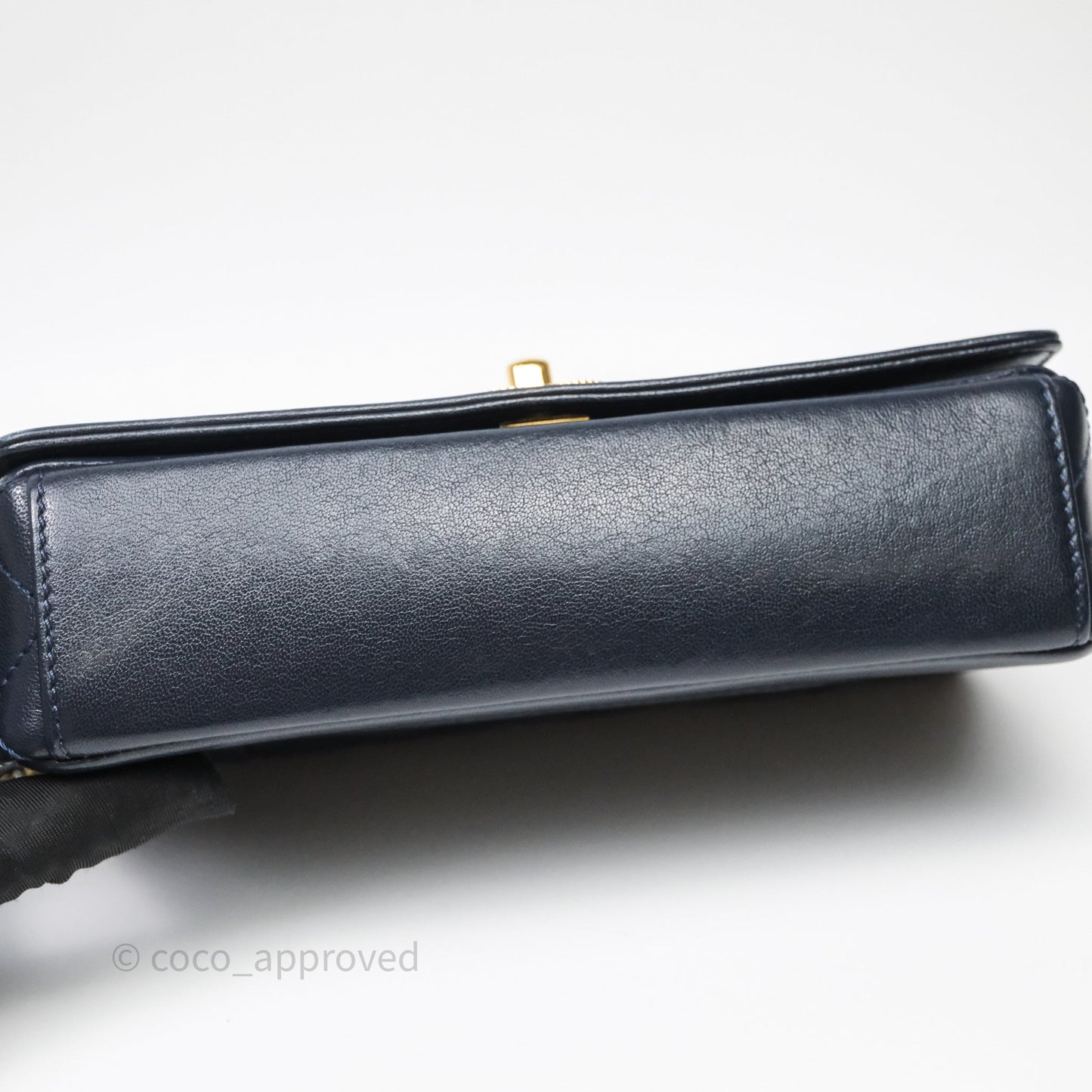 Chanel Small Vintage Mademoiselle Flap Navy Sheepskin Gold Hardware