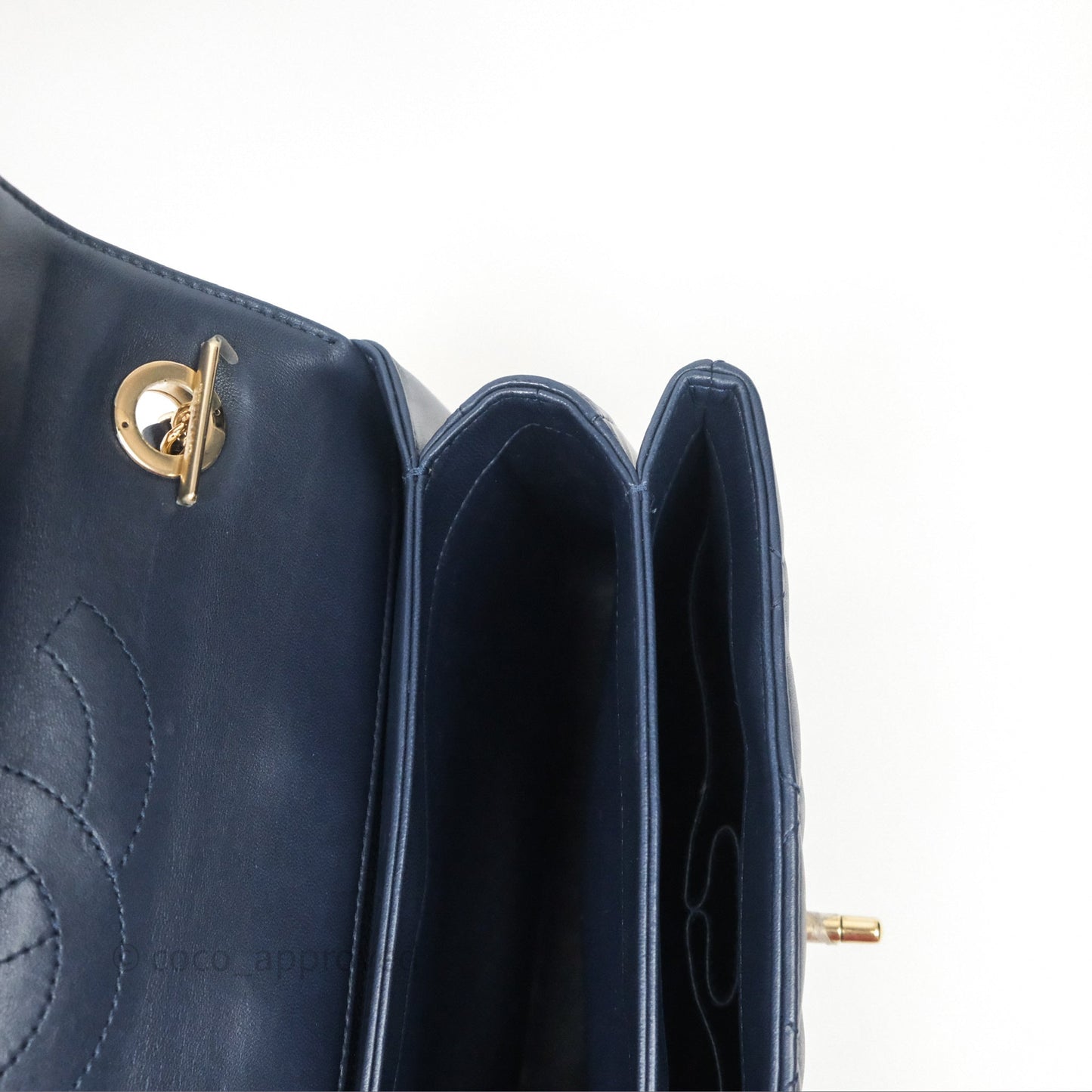 Chanel Small Trendy CC Navy Lambskin Gold Hardware
