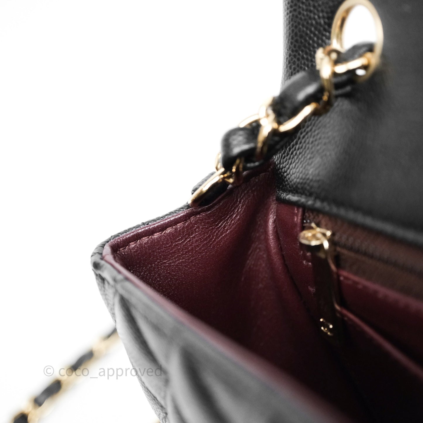 Chanel Mini Rectangular Flap Quilted Black Caviar Gold Hardware