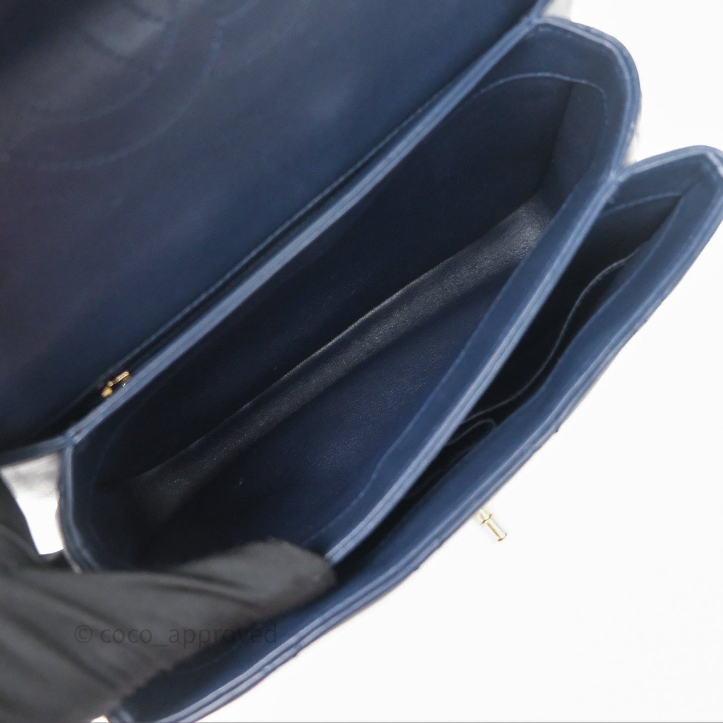 Chanel Small Trendy CC Navy Lambskin Gold Hardware