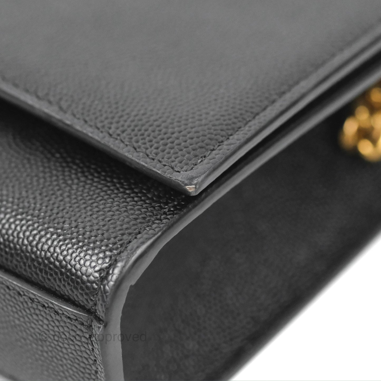 Saint Laurent Small Classic Monogram Kate Chain Bag Black Grained Calfskin Gold Hardware