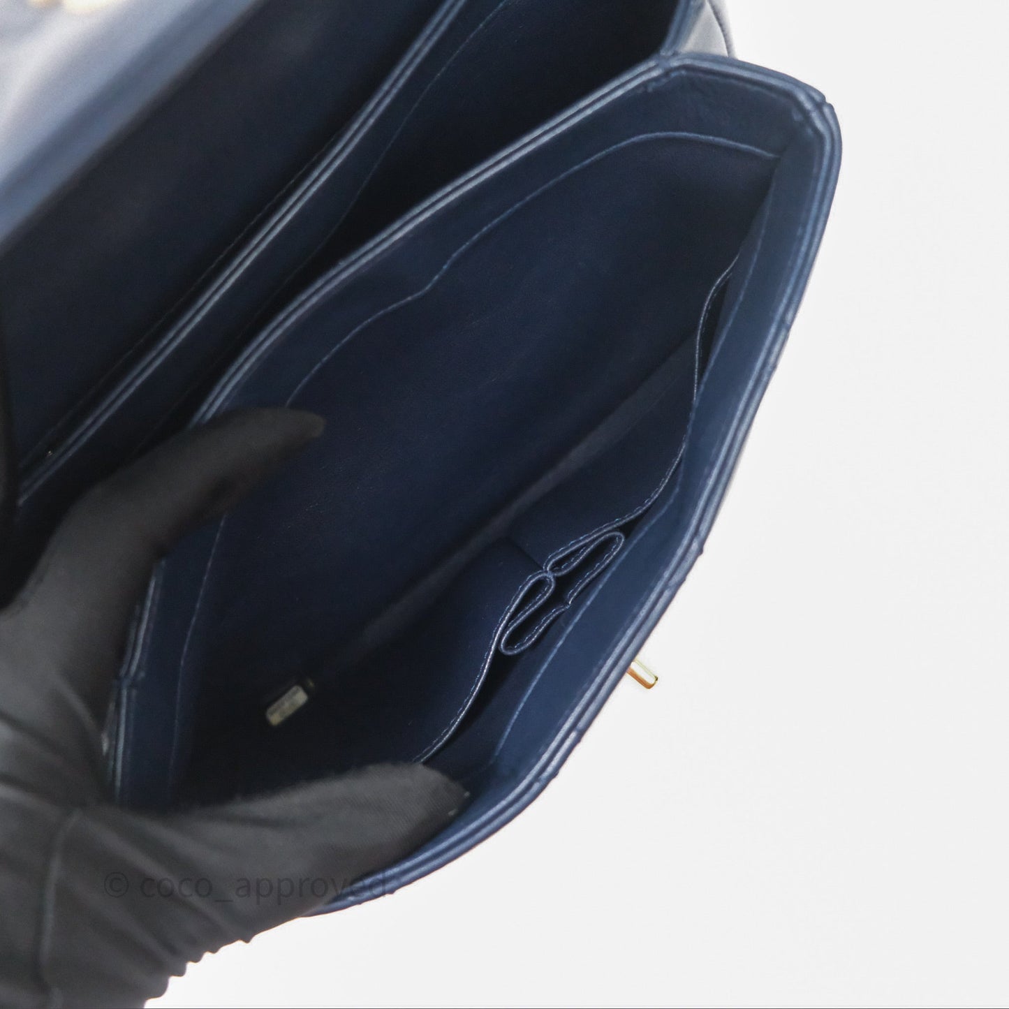 Chanel Small Trendy CC Navy Lambskin Gold Hardware