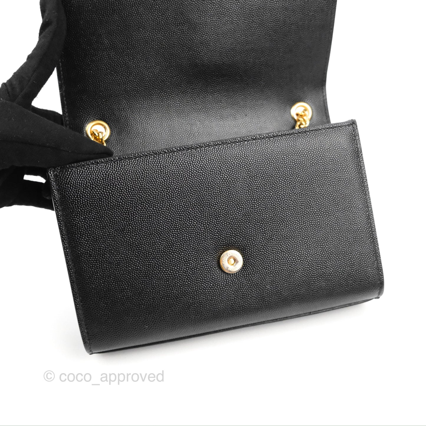 Saint Laurent Small Classic Monogram Kate Chain Bag Black Grained Calfskin Gold Hardware