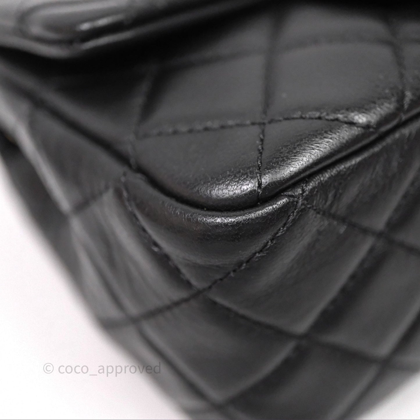 Chanel Pearl Crush Mini Square Quilted Black Lambskin Aged Gold Hardware