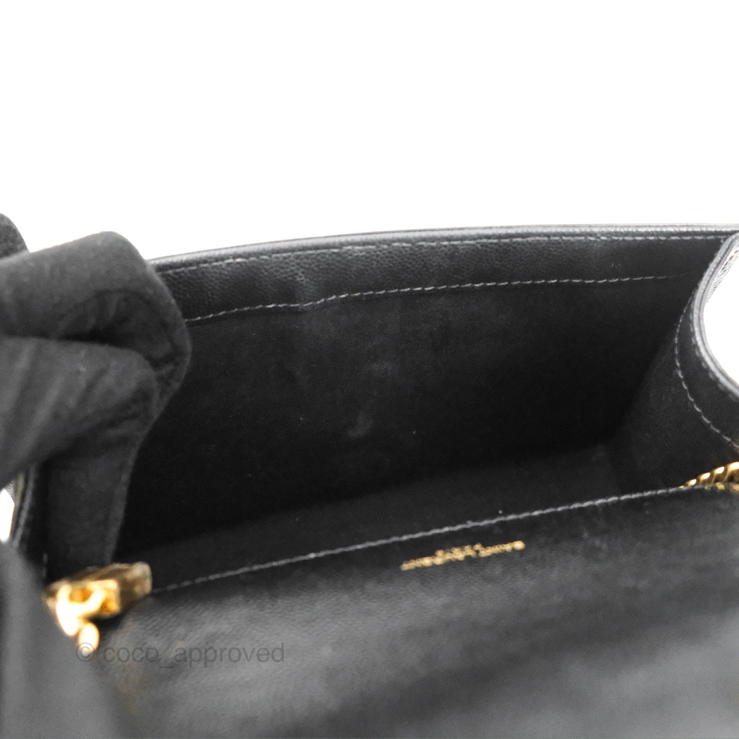 Saint Laurent Small Classic Monogram Kate Chain Bag Black Grained Calfskin Gold Hardware