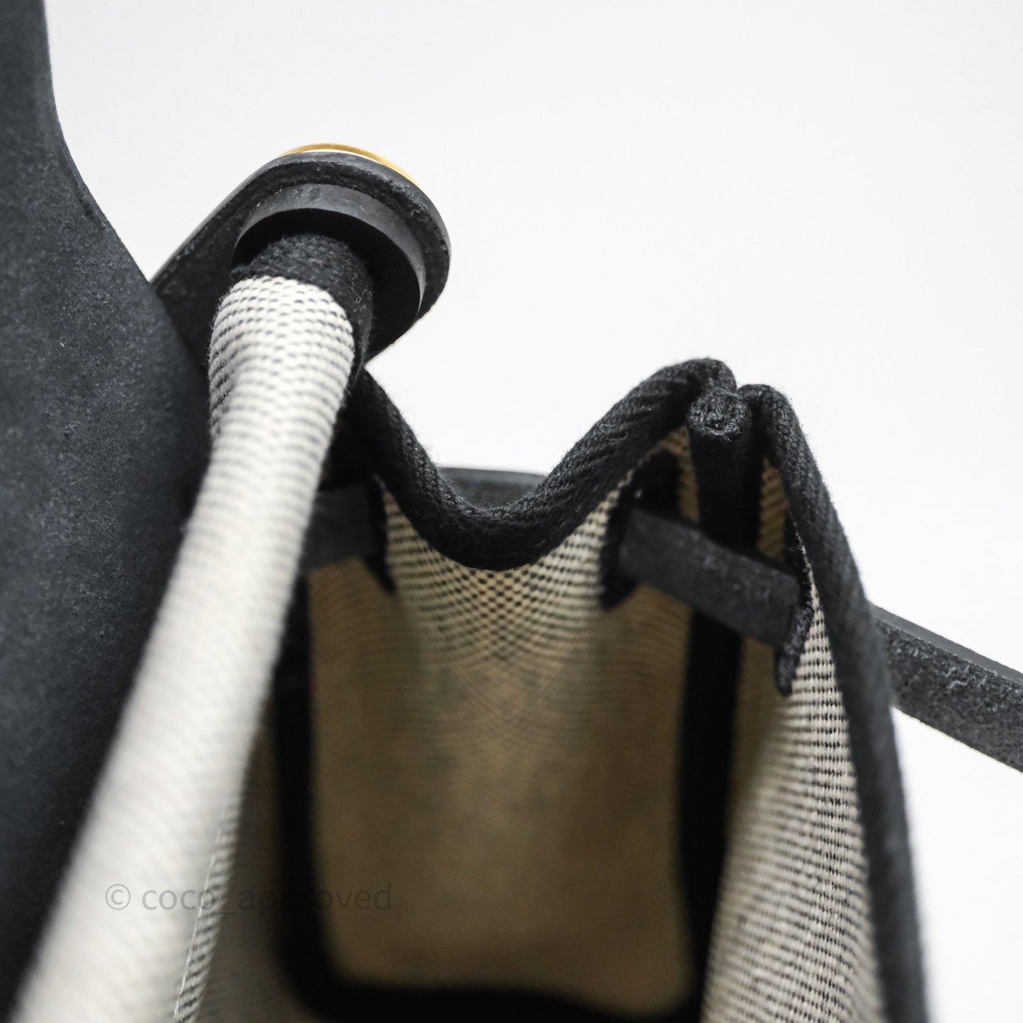 Hermès Herbag Zip 20 Mini Ecru-Noir Canvas Gold Hardware