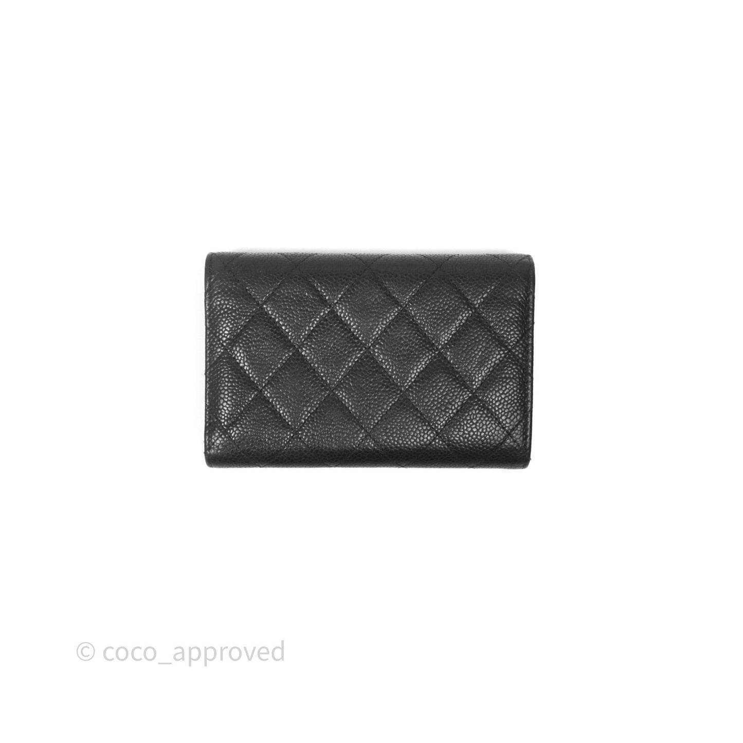 Chanel Quilted Medium Flap Wallet Black Caviar Gold Hardware