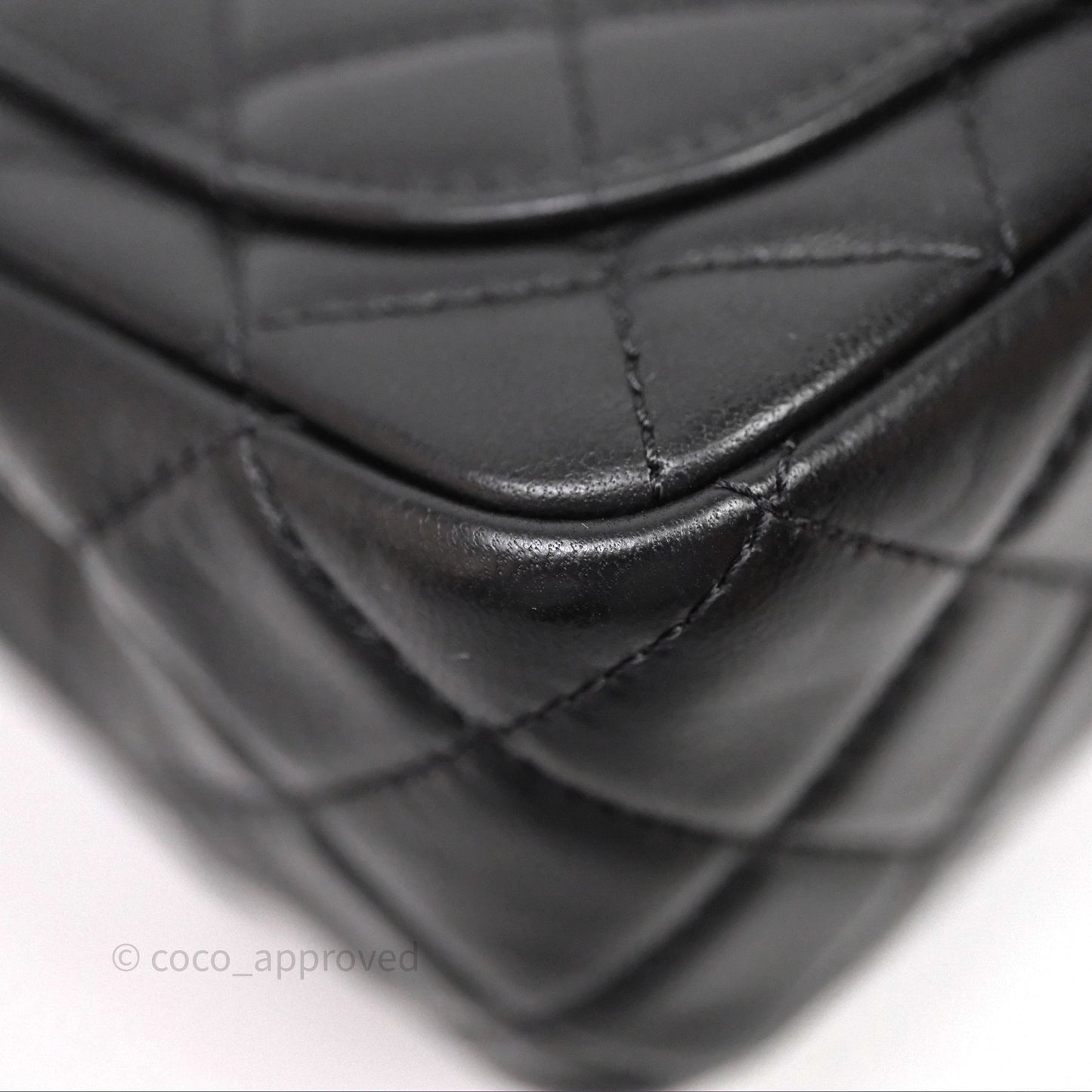 Chanel Pearl Crush Mini Square Quilted Black Lambskin Aged Gold Hardware