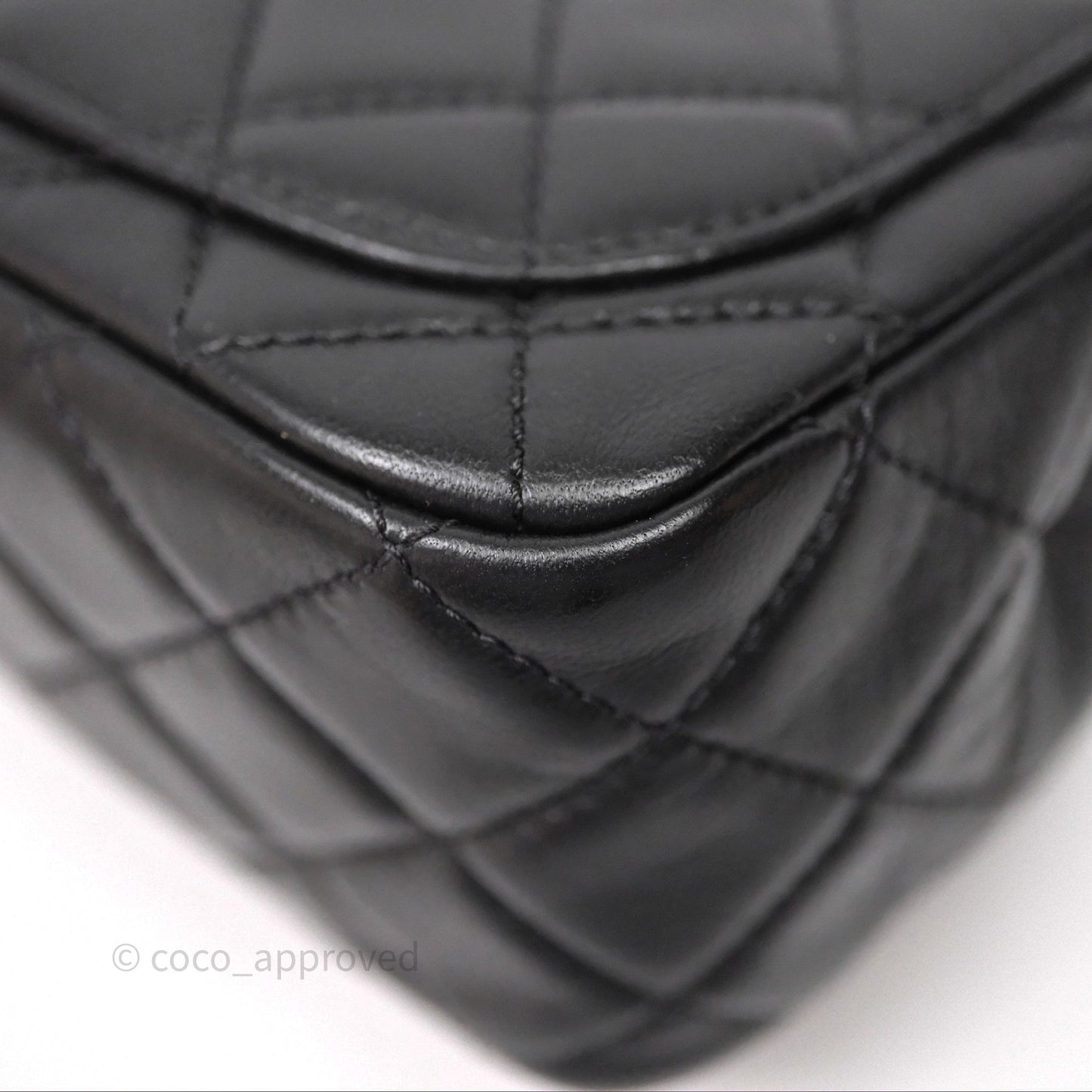 Chanel Pearl Crush Mini Square Quilted Black Lambskin Aged Gold Hardware
