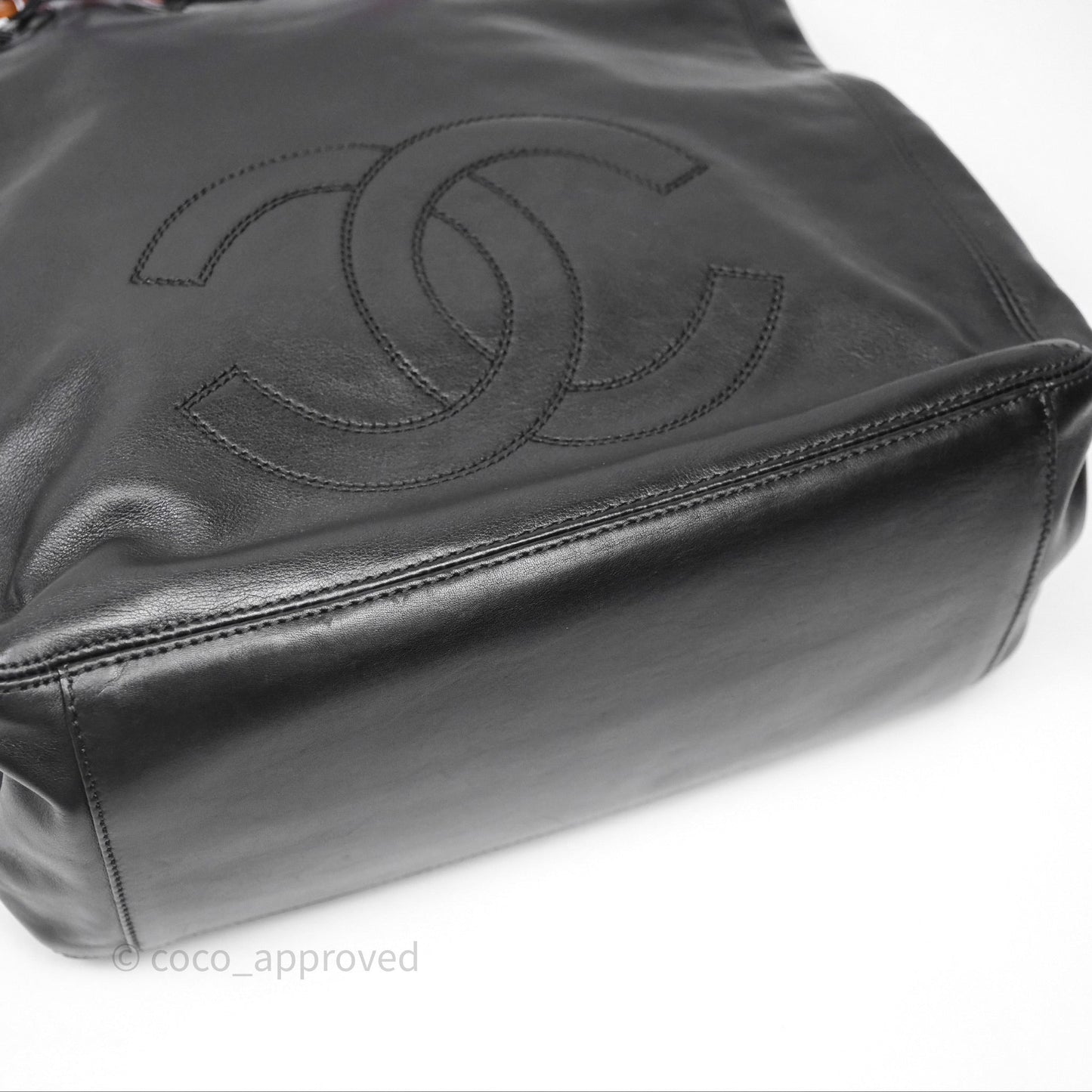 Chanel Vintage Top Handle Ring Bag Black Lambskin