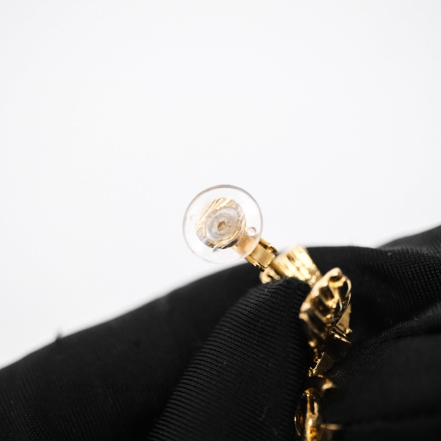 Chanel Star Wings Crystal CC Ear Clips Gold Tone 24C