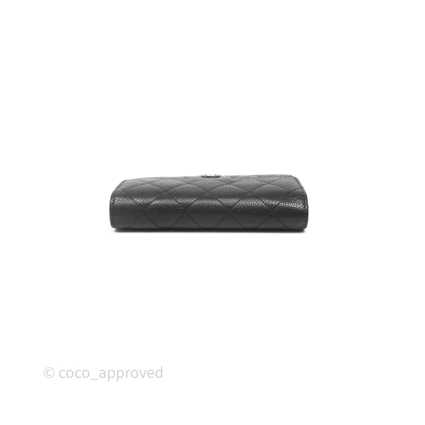 Chanel Quilted Medium Flap Wallet Black Caviar Gold Hardware